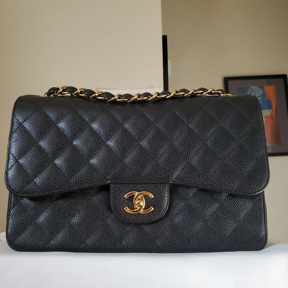 Chanel Classic Jumbo Black Caviar Gold Hw - Picture 13 of 16